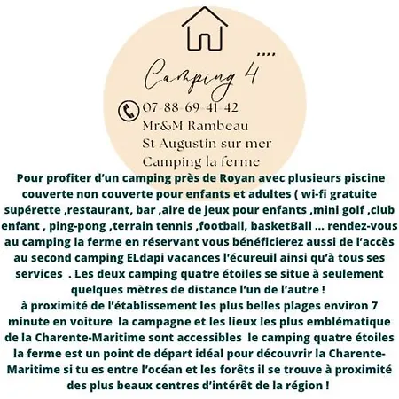 キャンプ場 Mobil-home  « le Voyageur » Camping **** Saint-Augustin