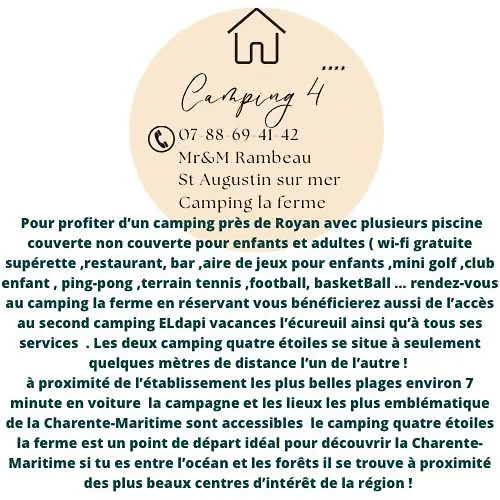 Hotel Mobil-home  « le Voyageur » Camping **** Saint-Augustin (Charente-Maritime)